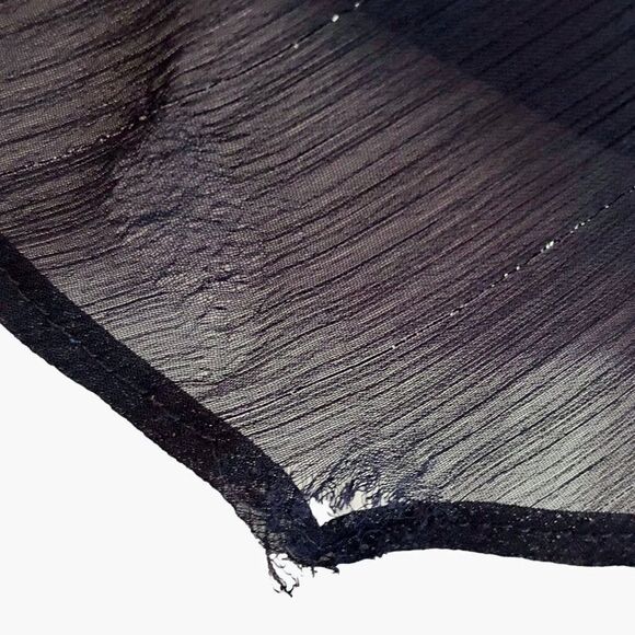 Zara Sheer Peplum Top with Tulip Sleeves in Navy Blue Women’s M - Picture 6 of 7